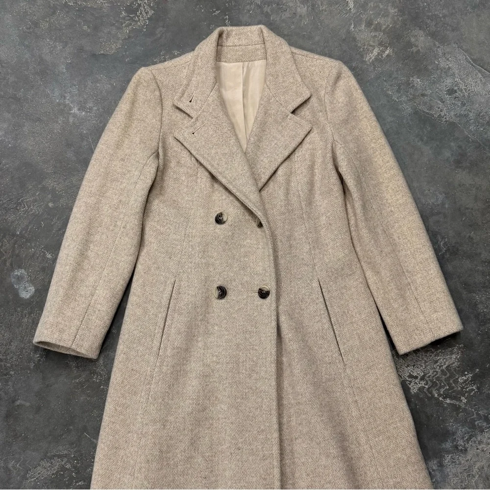 Vintage Jill Jr USA Made Wool Long Coat Tailored Minimal - Picture 2 of 8